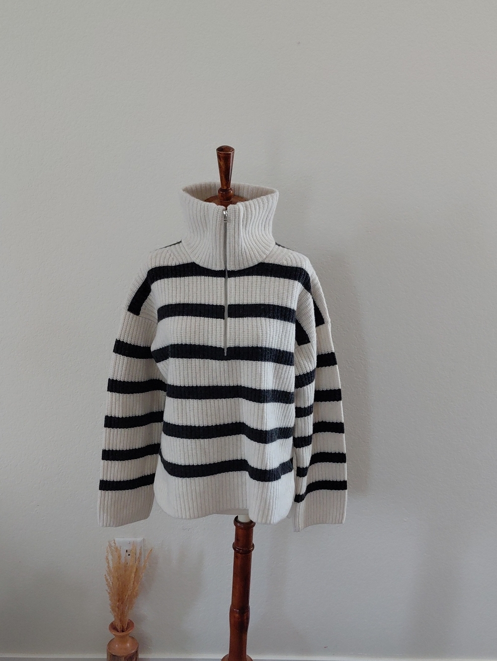 Alex Mill Felix Striped Zip Sweater In Merino Wool